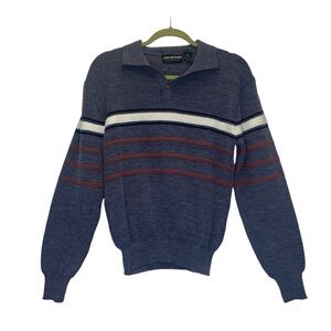 Vintage Jean Michaud Polo Striped Acrylic Sweater
